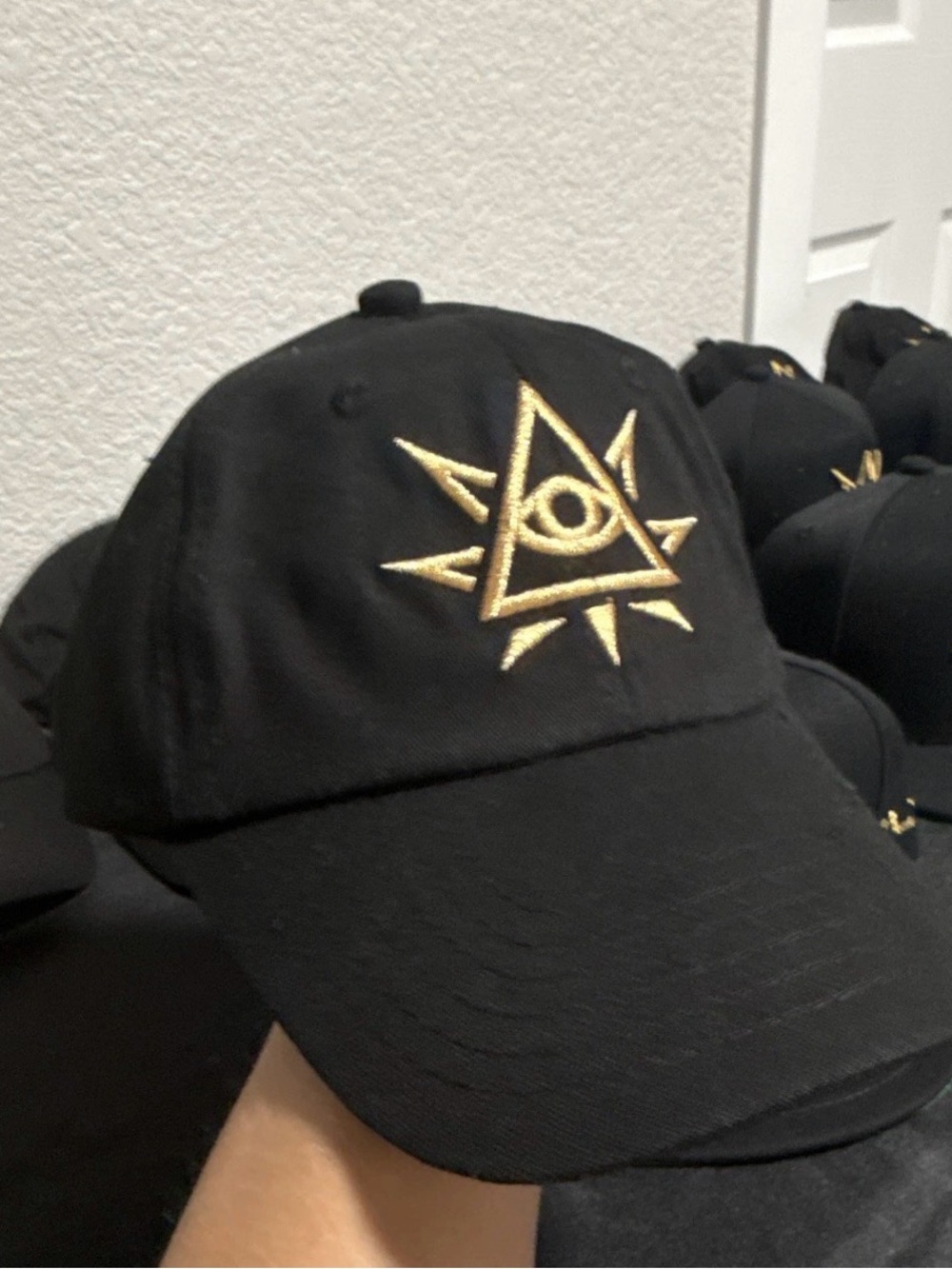 Elyon Baseball "Dad" Hat - Gold All Seeing Eye Triangle Embroidery